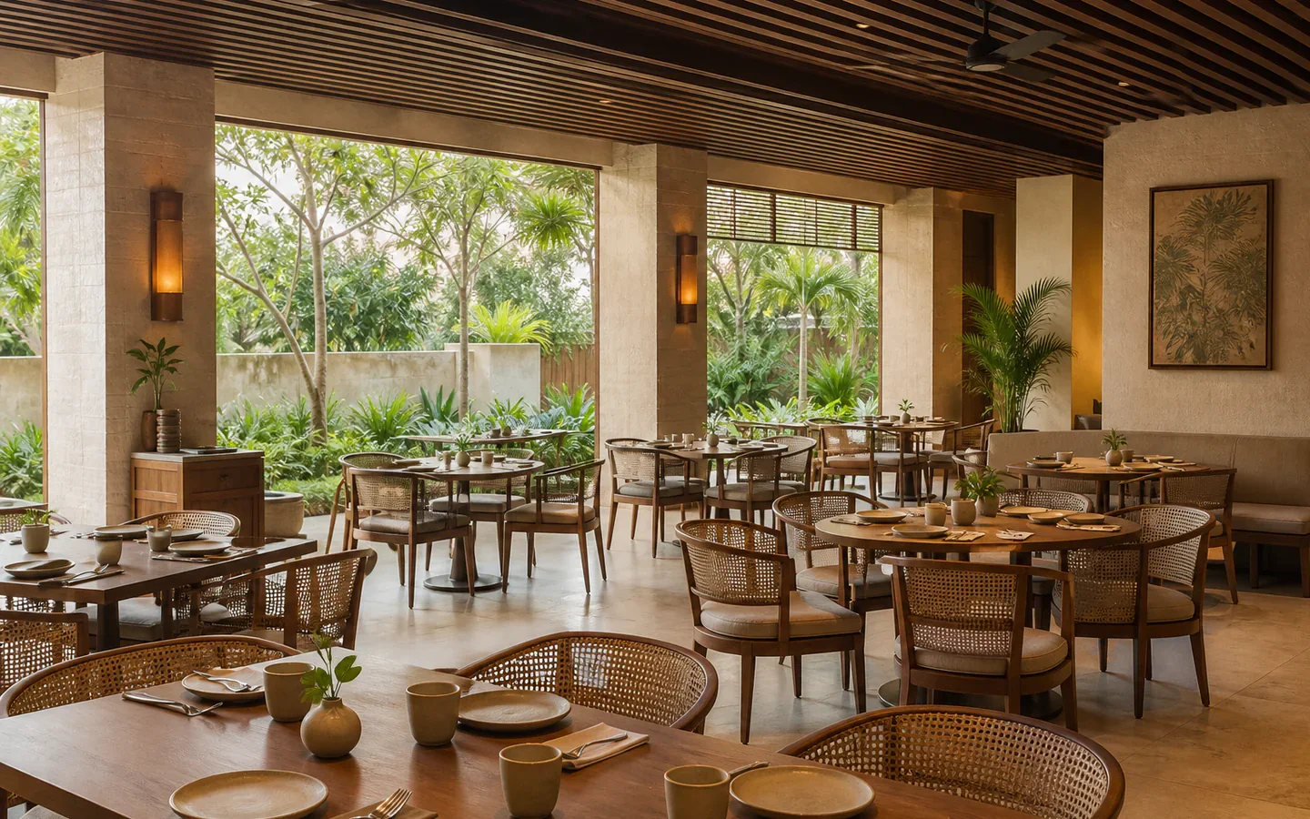 Dining at the hotel
